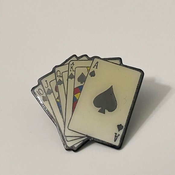 Vintage Park International Deck of Cards Lapel Pin Royal Flush Poker Cards - Picture 2 of 10